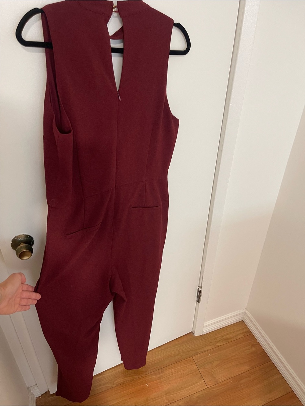 Dynamite Sleeveless Tailored Jumpsuit in Wine